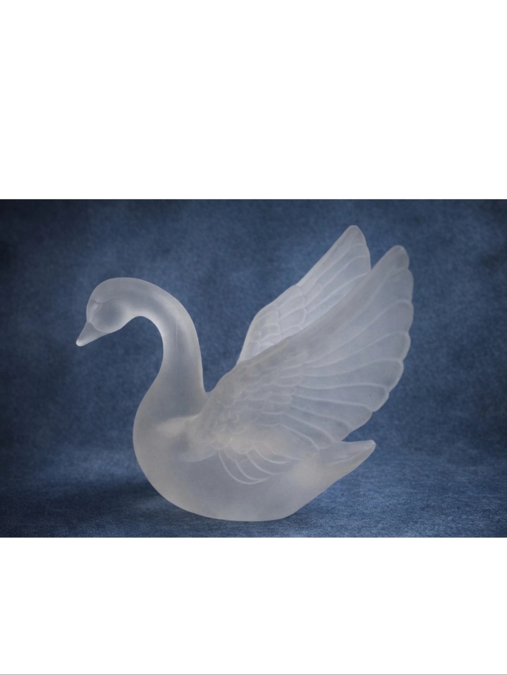 Frosted Glass Swan Figurine - Clear White